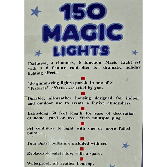 VTG Trim A Home 150 Magic Lights 8 Function White Light Set Super Bright Bulbs - Picture 6 of 10